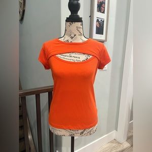 GUESS Orange Peek-a-boo top size medium